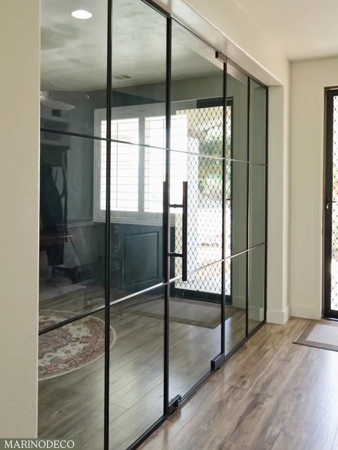 Glass partition installation